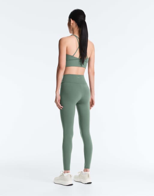 OYSHO - Comfortlux - Mørkegrønne højtaljede ankellange leggings, 2 af 4