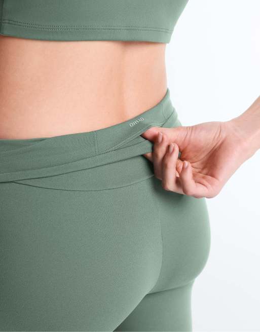 OYSHO - Comfortlux - Mørkegrønne højtaljede ankellange leggings, 3 af 4