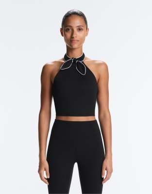 OYSHO - Comfortlux - Neckholder-Tanktop in Schwarz mit Schleife