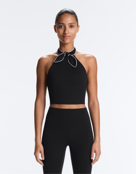 OYSHO – Comfortlux – Neckholder-Tanktop in Schwarz mit Schleife - view 1