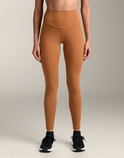 OYSHO – Comfortlux – Orange, ankellånga leggings med hög midja - view 1