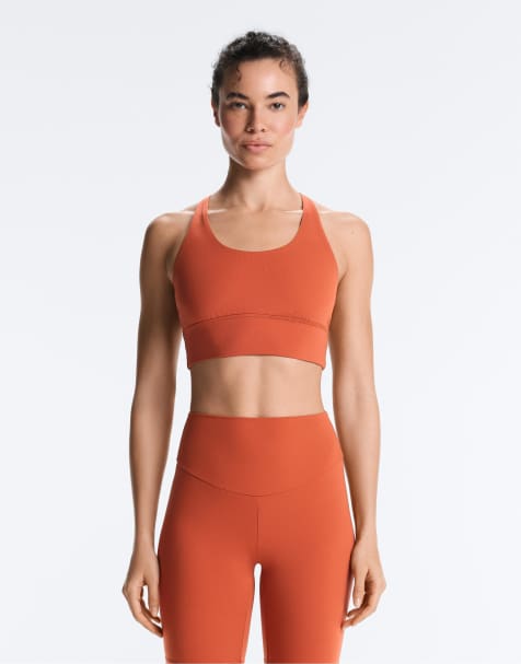 Oysho – Comfortlux – Orange sportbehå med kupor och medelstöd - view 1