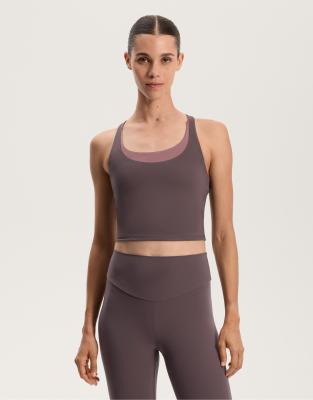 OYSHO - Comfortlux - Overlay-Tanktop in Grau-Lila