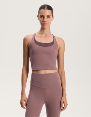 OYSHO - Comfortlux - Overlay-Tanktop in Rosa-Mauve-Grün