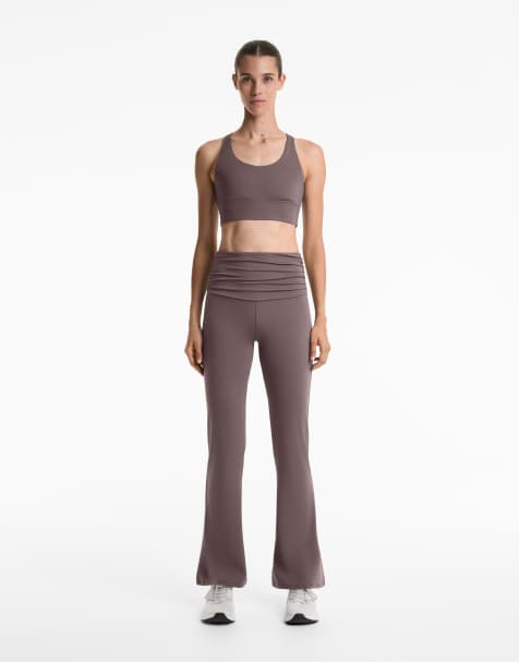 OYSHO - Comfortlux - Pantalon évasé à taille haute froncée - Gris violet - view 1