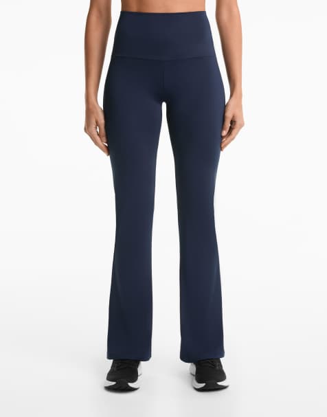 OYSHO - Comfortlux - Pantaloni a zampa blu navy a vita alta - view 1