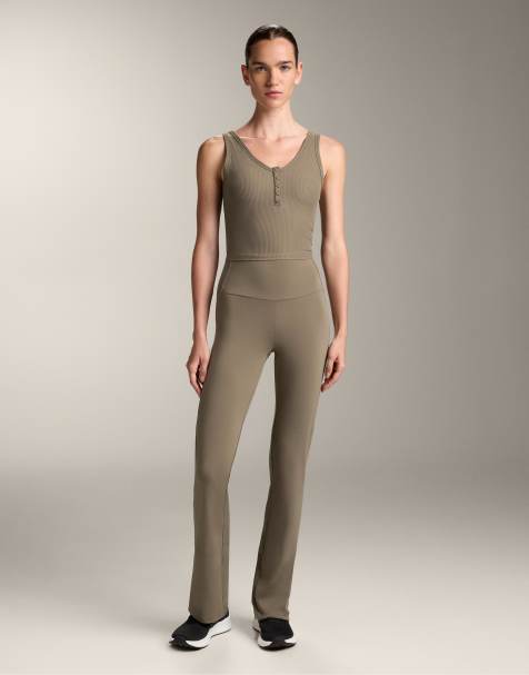 OYSHO - Comfortlux - Pantaloni a zampa grigi a vita alta a coste - view 1