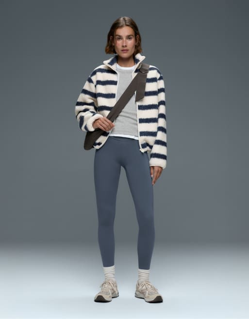 OYSHO – Comfortlux – Petrolblå, ankellånga leggings med hög midja, 2 av 4