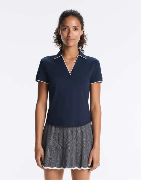 OYSHO - Comfortlux - Polo à manches courtes et passepoils - Bleu marine - view 1