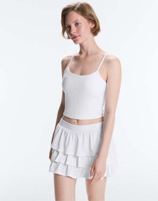OYSHO - Comfortlux - Råhvid tanktop med broderi, 3 af 4