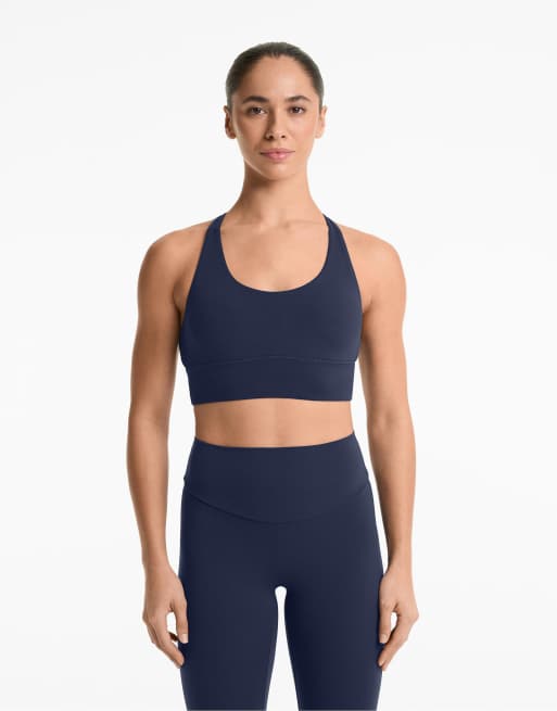 Oysho - Comfortlux - Reggiseno sportivo blu navy a supporto medio con coppe