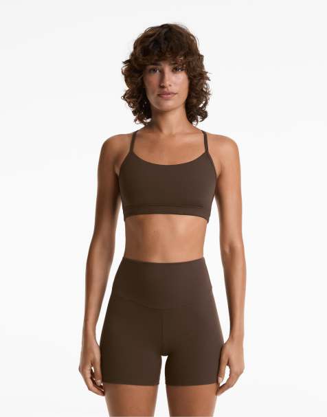 Oysho - Comfortlux - Reggiseno sportivo marrone scuro a supporto leggero con coppe - view 1