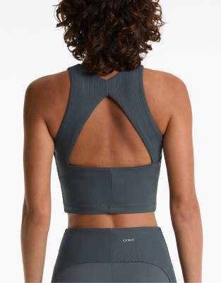 OYSHO Comfortlux rib tank top in grey