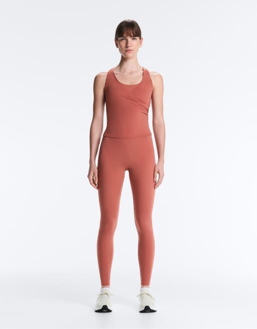 OYSHO - Comfortlux - Ærmeløs koralrød T-shirt med krydset front, 2 af 4