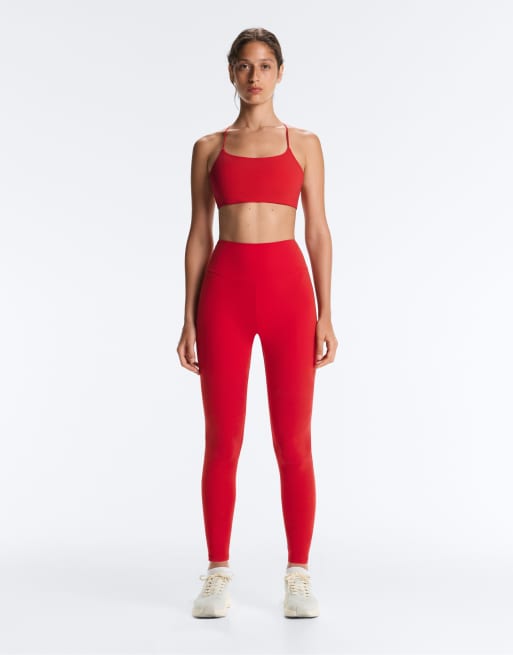 OYSHO – Comfortlux – Röda, ankellånga leggings med hög midja, 2 av 6