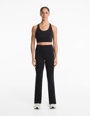 Oysho - Comfortlux - Schlaghose in Schwarz mit Schlitzdetail