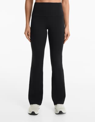 Oysho - Comfortlux - Schlaghose in Schwarz mit superhohem Bund, 80 cm Schrittlänge