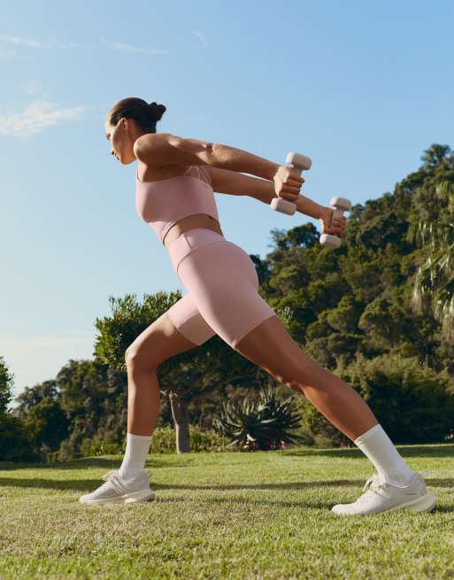 Oysho - Comfortlux - Short legging 20 cm à taille haute - Rose clair, 6 de 7
