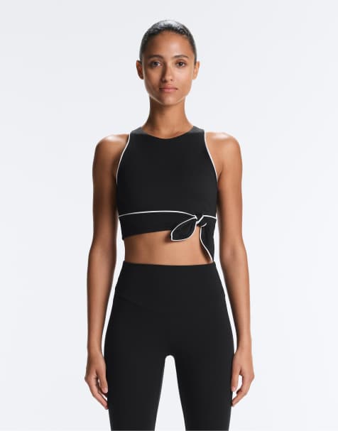 OYSHO Comfortlux sleeveless tie tank top in black