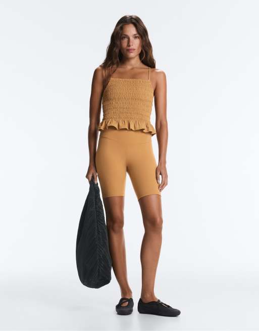 OYSHO Comfortlux smock tank top in mustard, 2 of 4