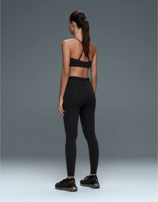 OYSHO - Comfortlux - Sorte ankellange 65-cm-leggings med høj talje og bælte, 4 af 7