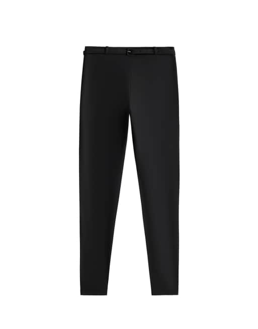 OYSHO - Comfortlux - Sorte ankellange 65-cm-leggings med høj talje og bælte, 7 af 7