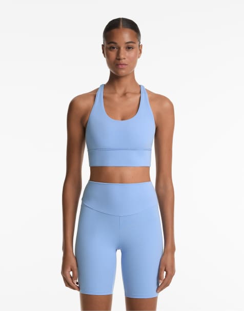 Oysho – Comfortlux – Sport-BH in blassem Lavendelblau mit Körbchen und mittlerer Stützfunktion - view 1