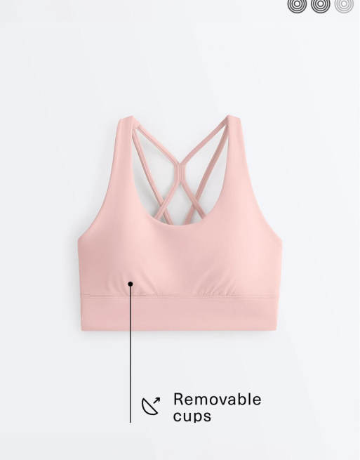 OYSHO – Comfortlux – Sport-BH in Blassrosa mit Körbchen und mittlerer Stützfunktion, 6 von 7