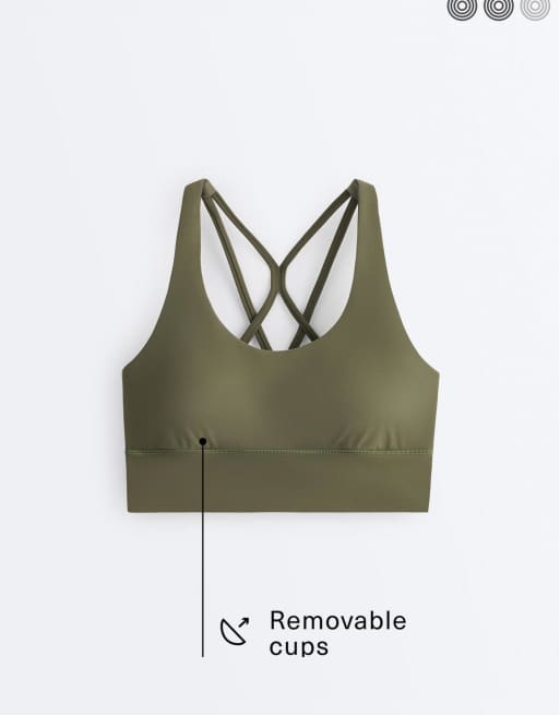 OYSHO – Comfortlux – Sport-BH in Grün mit mittlerer Stützfunktion und Körbchen, 6 von 7