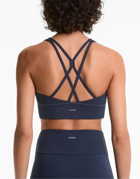 OYSHO – Comfortlux – Sport-BH in Marineblau mit Körbchen und mittlerer Stützfunktion - view 1