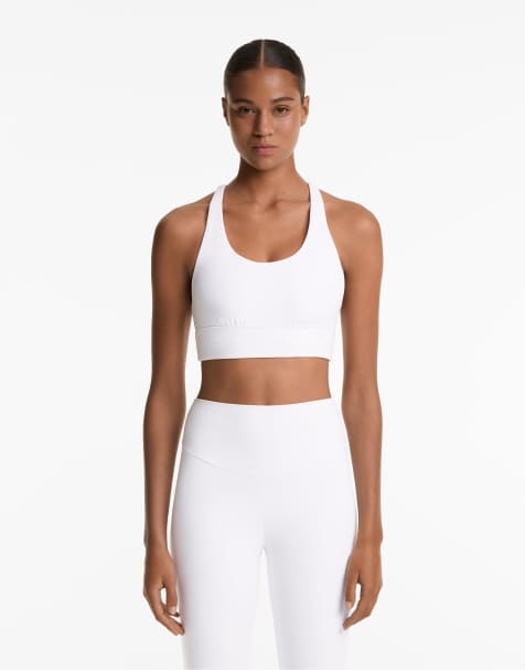 Oysho – Comfortlux – Sport-BH in Wollweiß mit Körbchen und mittlerer Stützfunktion - view 1