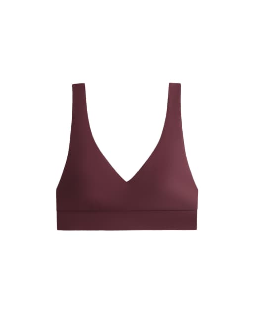 OYSHO Comfortlux sports bra, medium support, v-neck in burgundy, 6 of 6