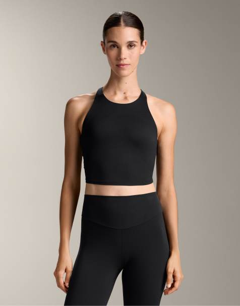 OYSHO Comfortlux strap tank top with cups in black
