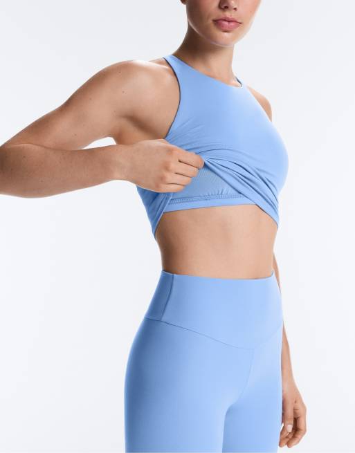 OYSHO Comfortlux strap tank top with cups in blue, 5 of 7