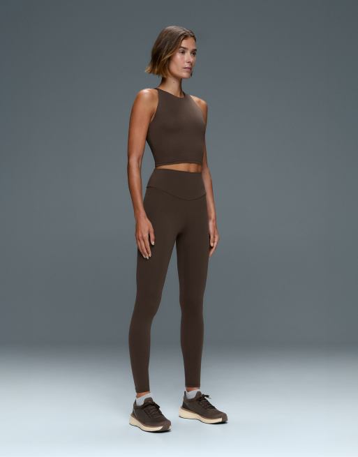 OYSHO Comfortlux strap tank top with cups in dark brown, 5 of 7