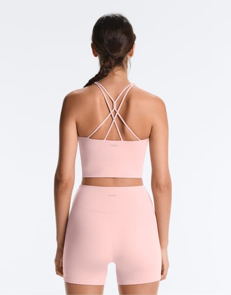OYSHO Comfortlux strap tank top with cups in light pink - view 1