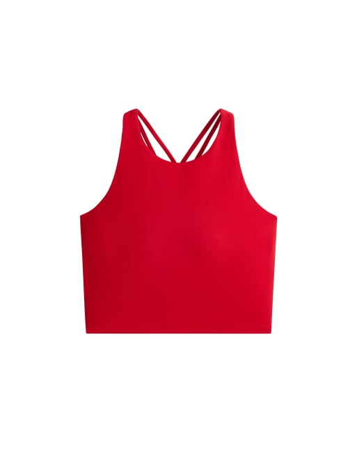 OYSHO Comfortlux strap tank top with cups in strong red, 6 of 6