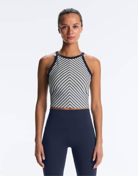 OYSHO Comfortlux striped tank top in navy - view 1