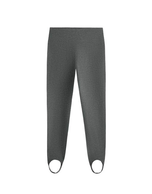 OYSHO Comfortlux super high rise ankle-length stirrup leggings in dark grey, 7 of 7
