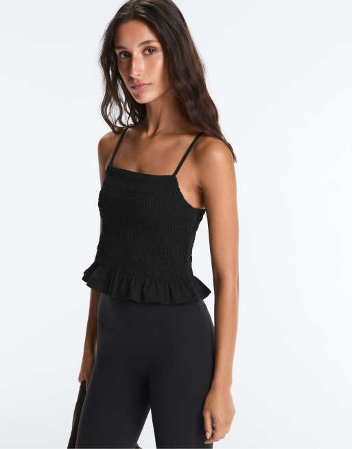OYSHO – Comfortlux – Svart sportlinne med smock, 3 av 4