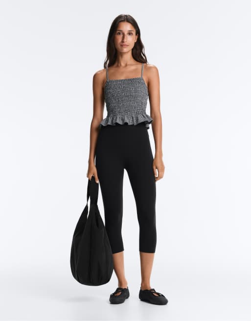 OYSHO – Comfortlux – Svart sportlinne med smock, 3 av 4
