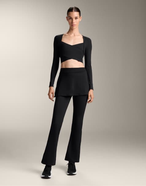 OYSHO – Comfortlux – Svart t-shirt med långa ärmar - view 1