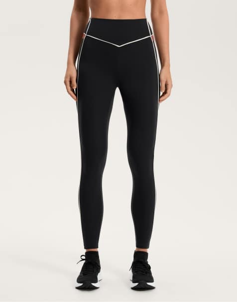 OYSHO – Comfortlux – Svarta, ankellånga leggings med hög midja och passpoaler, 65cm - view 1