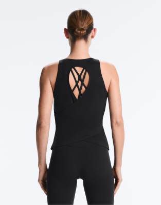 Comfortlux - T-shirt avec détail croisé au dos - Noir L