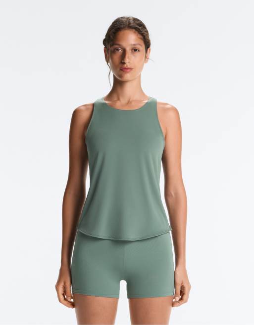 OYSHO - Comfortlux - T-shirt incrociata sul retro verde, 3 di 4