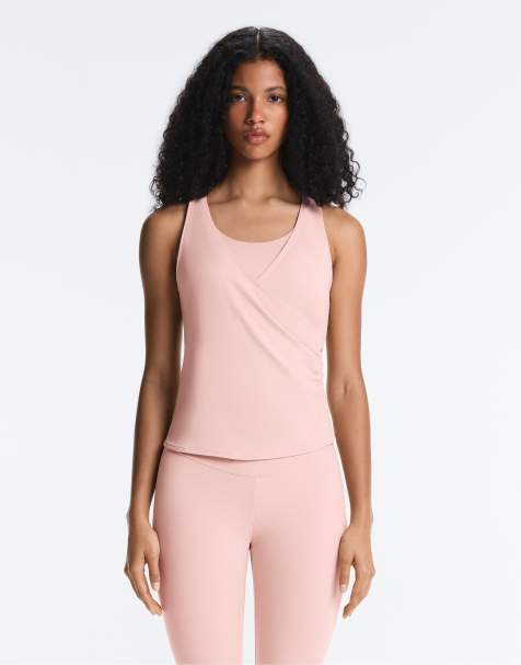 OYSHO - Comfortlux - T-shirt senza maniche incrociata rosa pallido - view 1