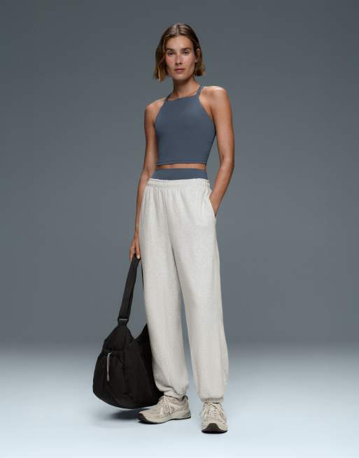 OYSHO Comfortlux tank top, crossed-strap top in dark petrol blue, 3 of 6