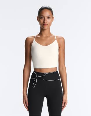 Oysho - Comfortlux - Tanktop in blassem Ecru mit Körbchen und verstellbaren Trägern-Neutral