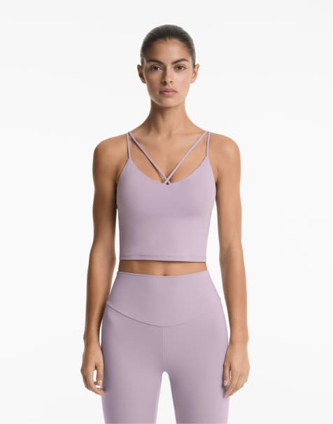 Oysho – Comfortlux – Tanktop in Lila mit doppelten Trägern - view 1