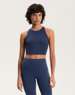 Oysho - Comfortlux - Tanktop in Marineblau mit Körbchen und Riemchendetail